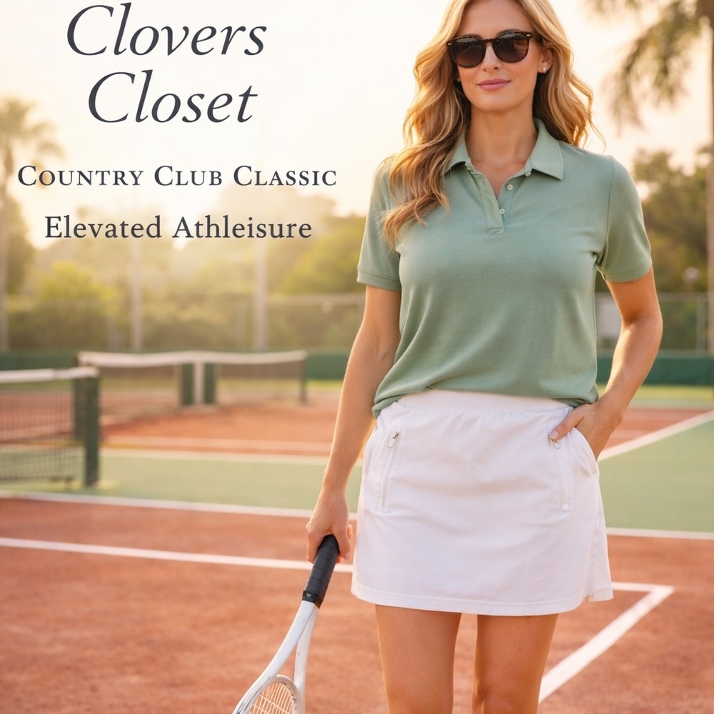 Talbots White Tennis Skort L Zip Pocket Active Skirt